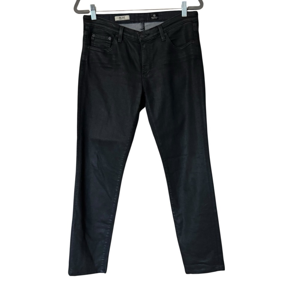 AG Adriano Goldschmied The Stilt Cigarette Leg Black Coated Jeans 30